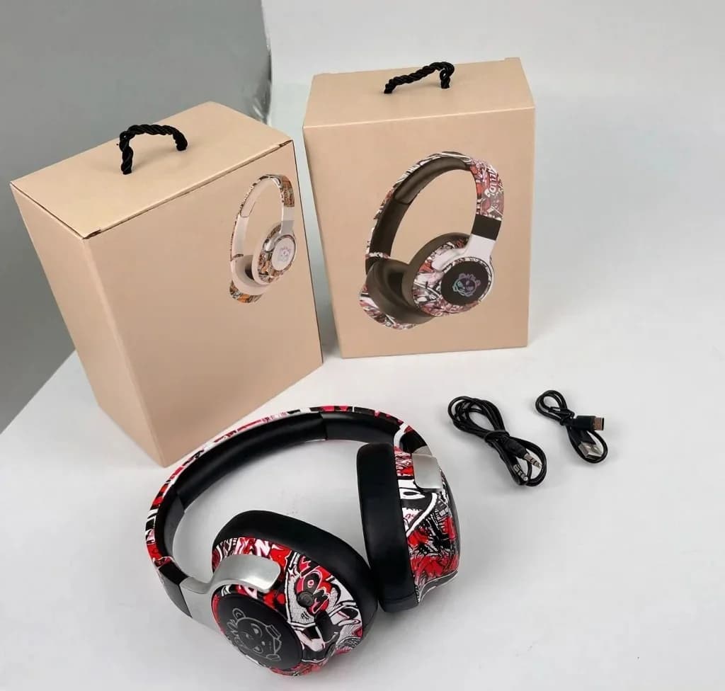 Căști wireless over-ear graffiti cu radio FM și autonomie lungă
