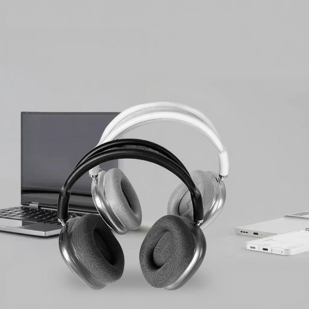 Căști wireless over-ear cu cupe magnetice și bandă din plasă