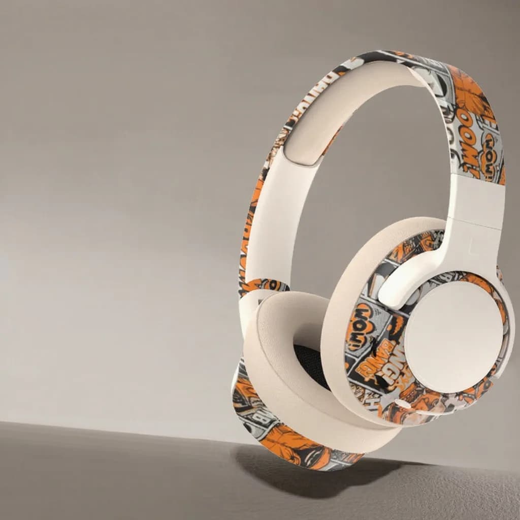 Căști wireless over-ear graffiti cu radio FM și autonomie lungă