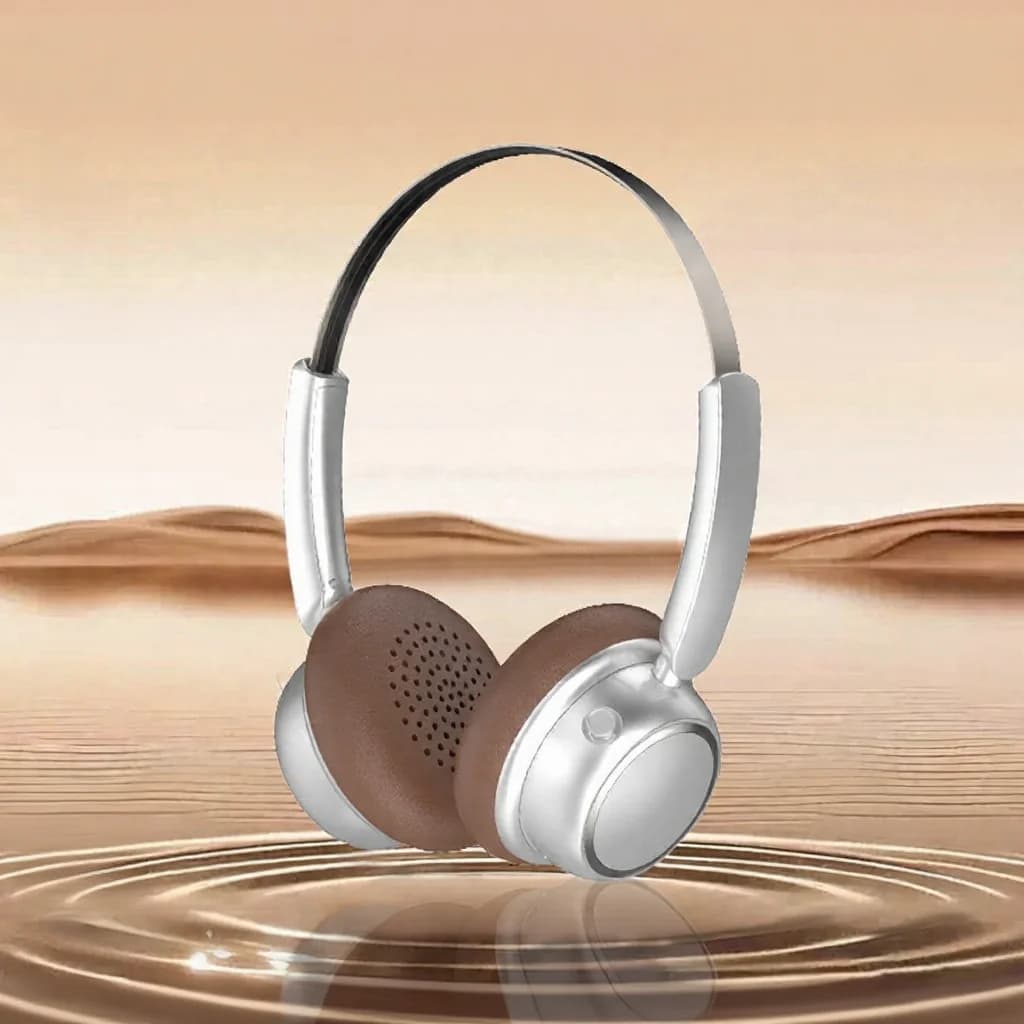 Căști wireless Bluetooth retro cu bandă metalică și autonomie lungă
