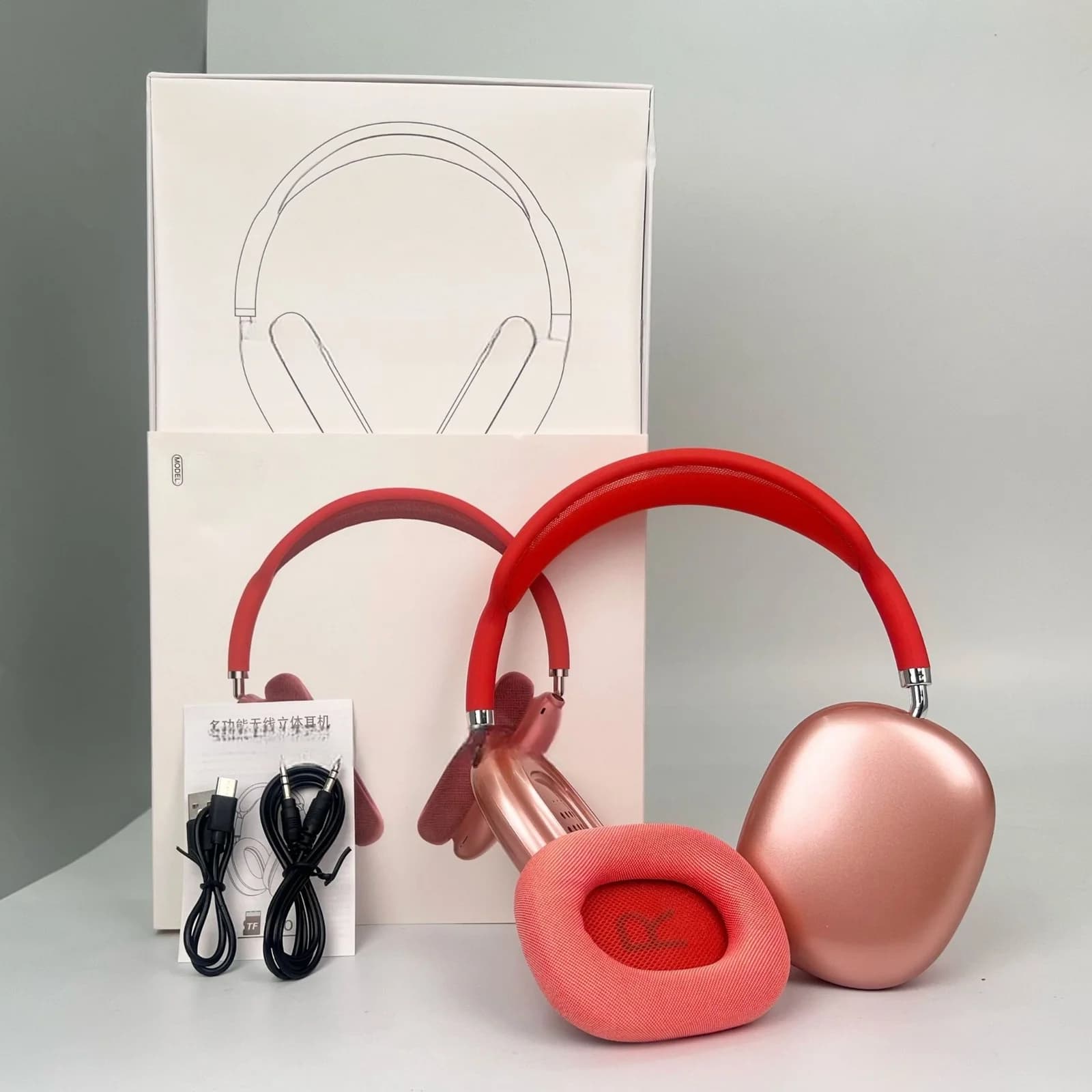 Căști wireless over-ear cu cupe magnetice și bandă din plasă