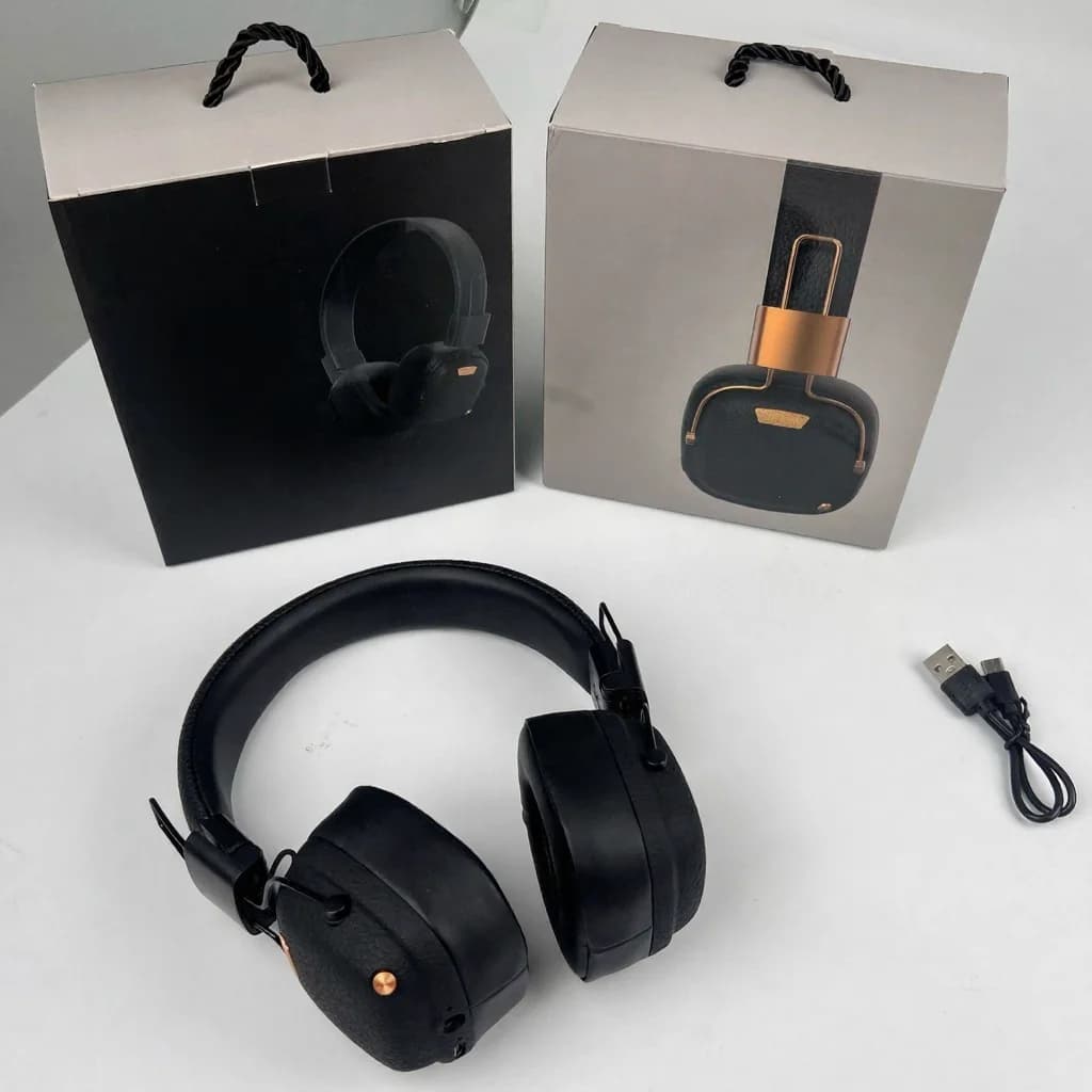 Căști Bluetooth retro over-ear cu moduri EQ și design pliabil