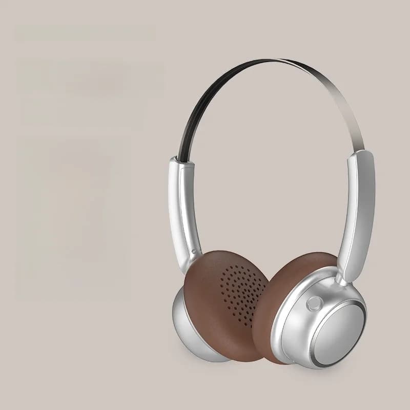 Căști wireless Bluetooth retro cu bandă metalică și autonomie lungă