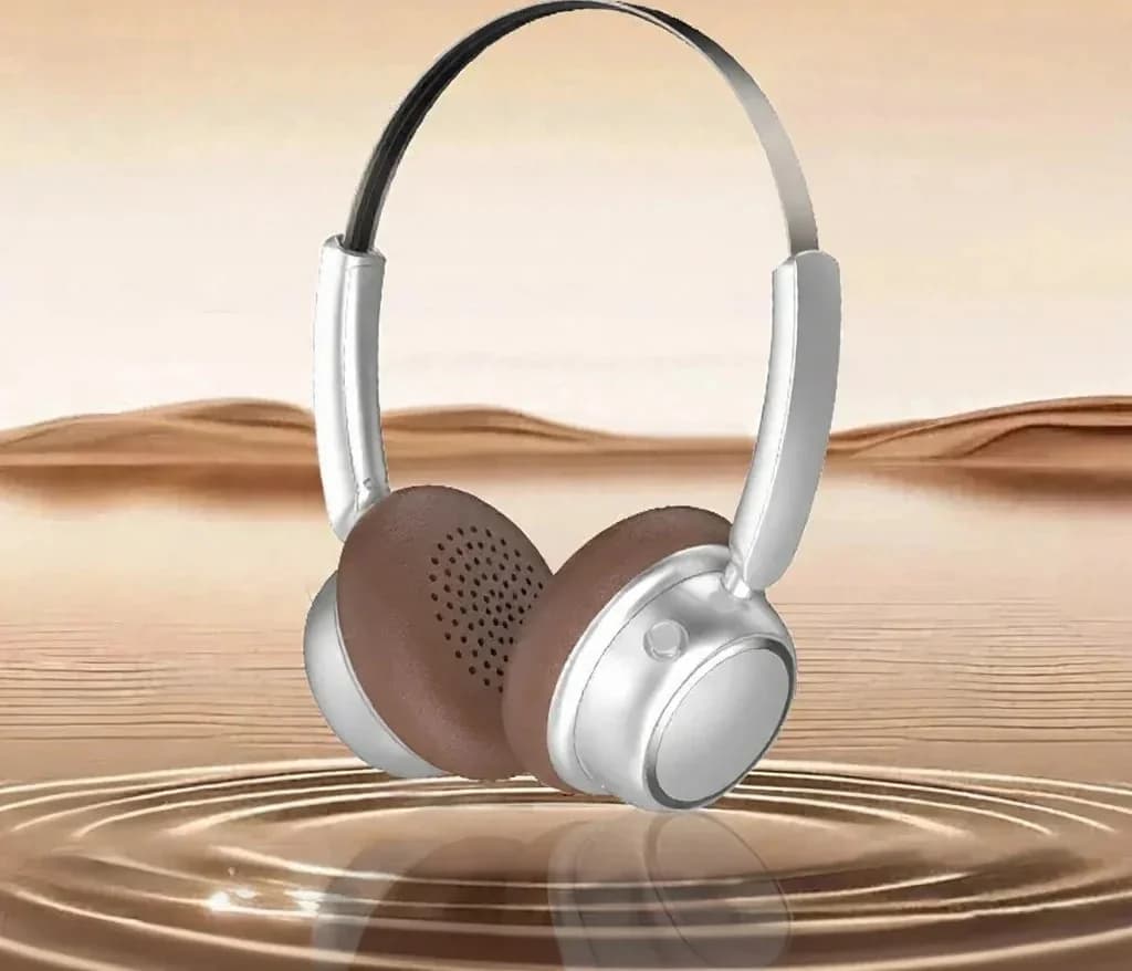 Căști wireless Bluetooth retro cu bandă metalică și autonomie lungă