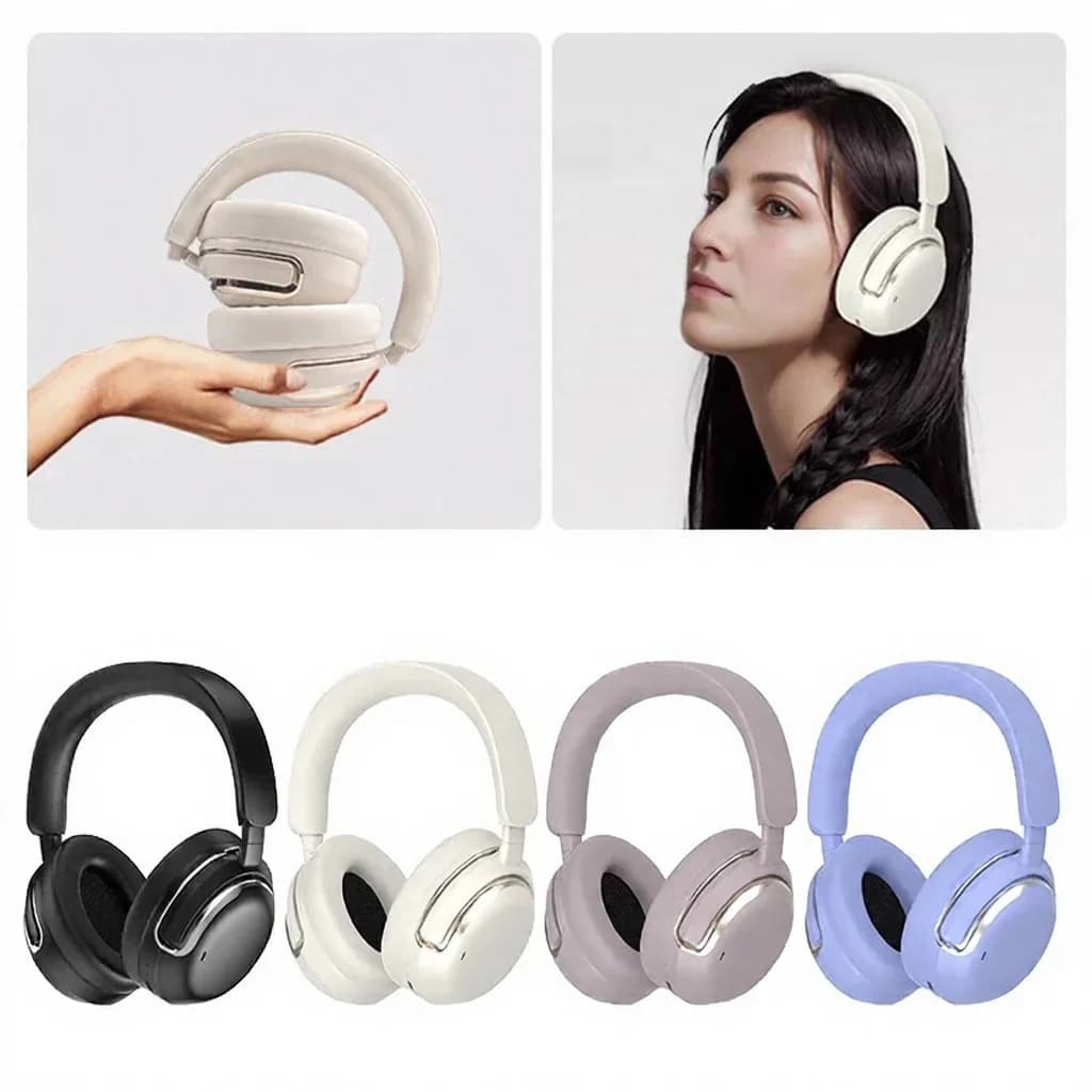 Căști wireless over-ear cu anulare activă a zgomotului și autonomie lungă