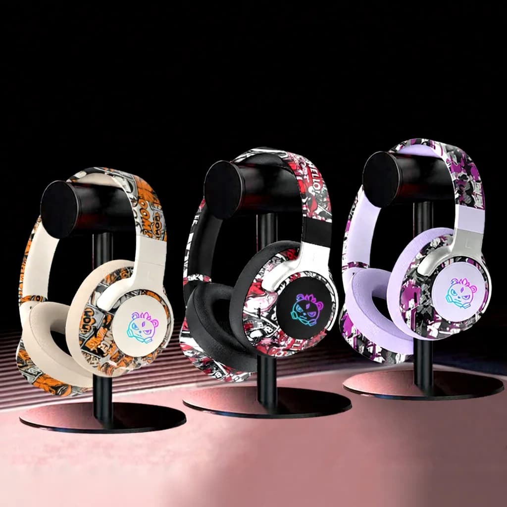 Căști wireless over-ear graffiti cu radio FM și autonomie lungă