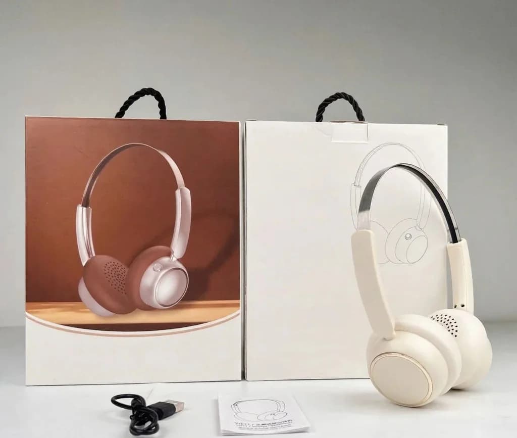Căști wireless retro over-ear cu radio FM și Bluetooth 5.4