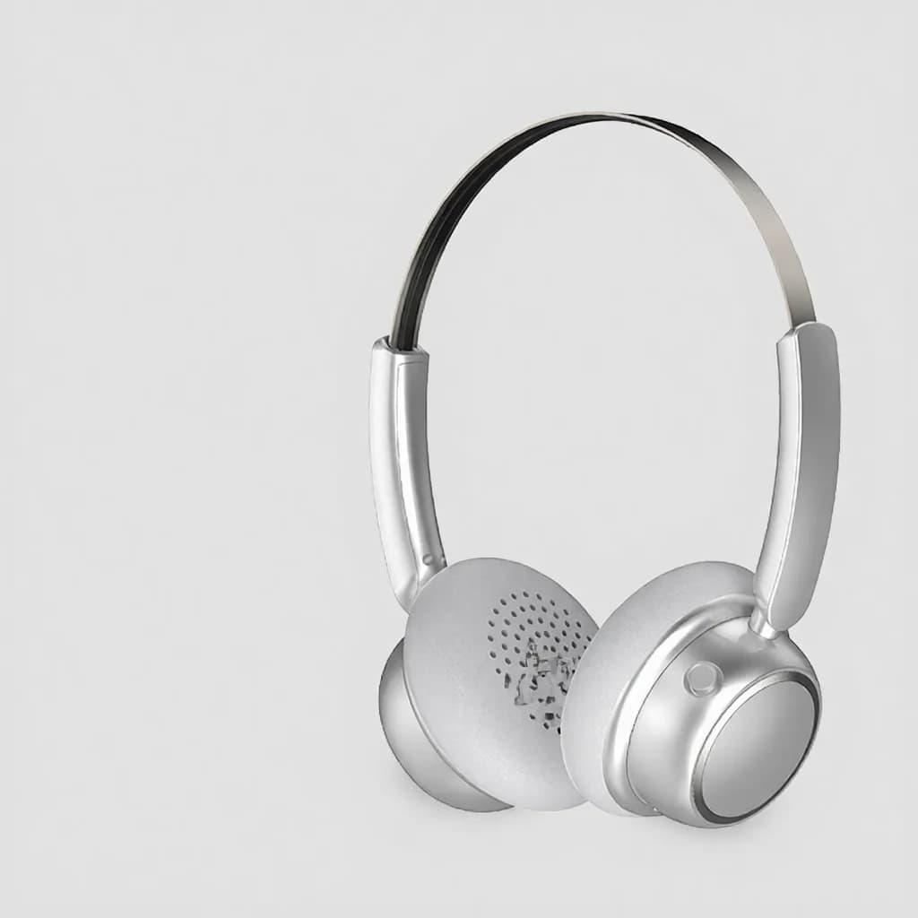 Căști wireless Bluetooth retro cu bandă metalică și autonomie lungă