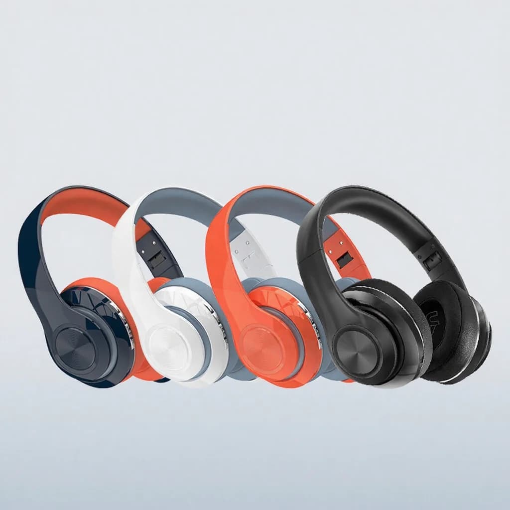 Căști wireless over-ear cu radio FM și slot pentru card TF