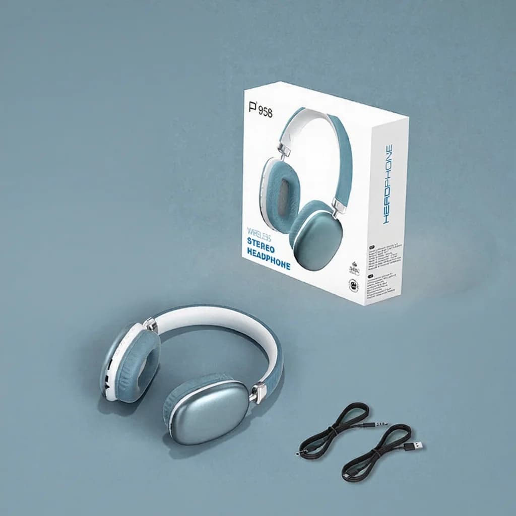Căști wireless over-ear cu radio FM și slot pentru card TF