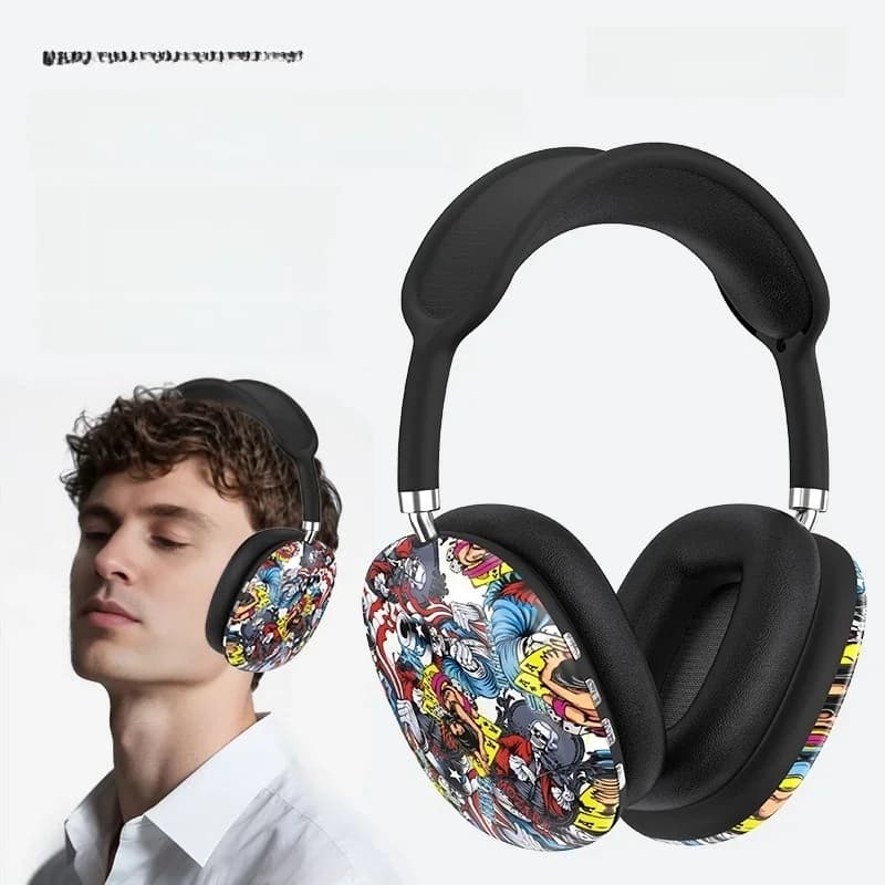 Căști Bluetooth Over-Ear Graffiti cu Radio FM și Slot TF Card