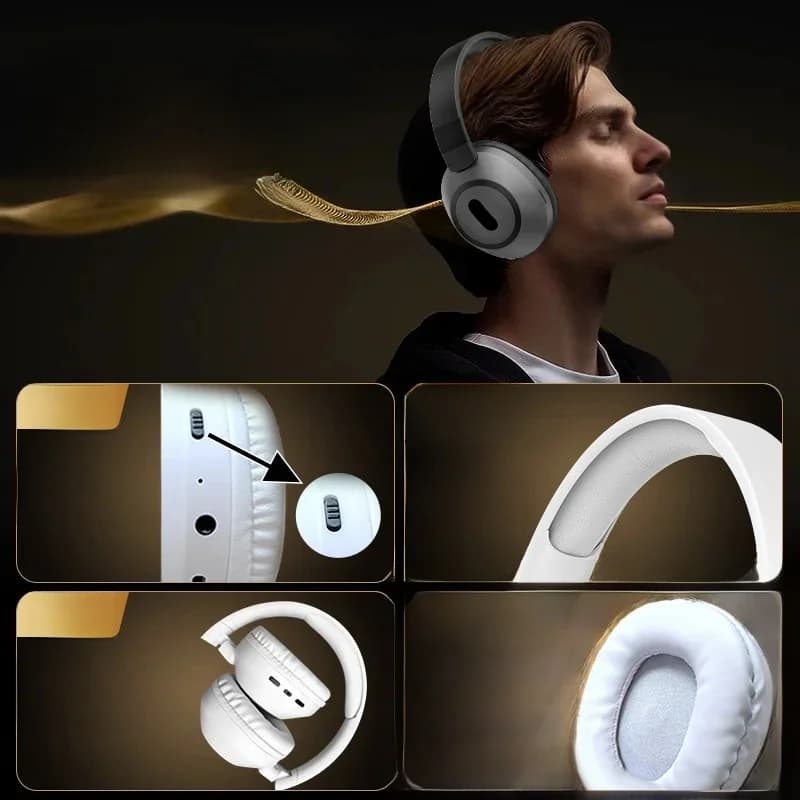 Căști wireless Bluetooth over-ear cu autonomie lungă