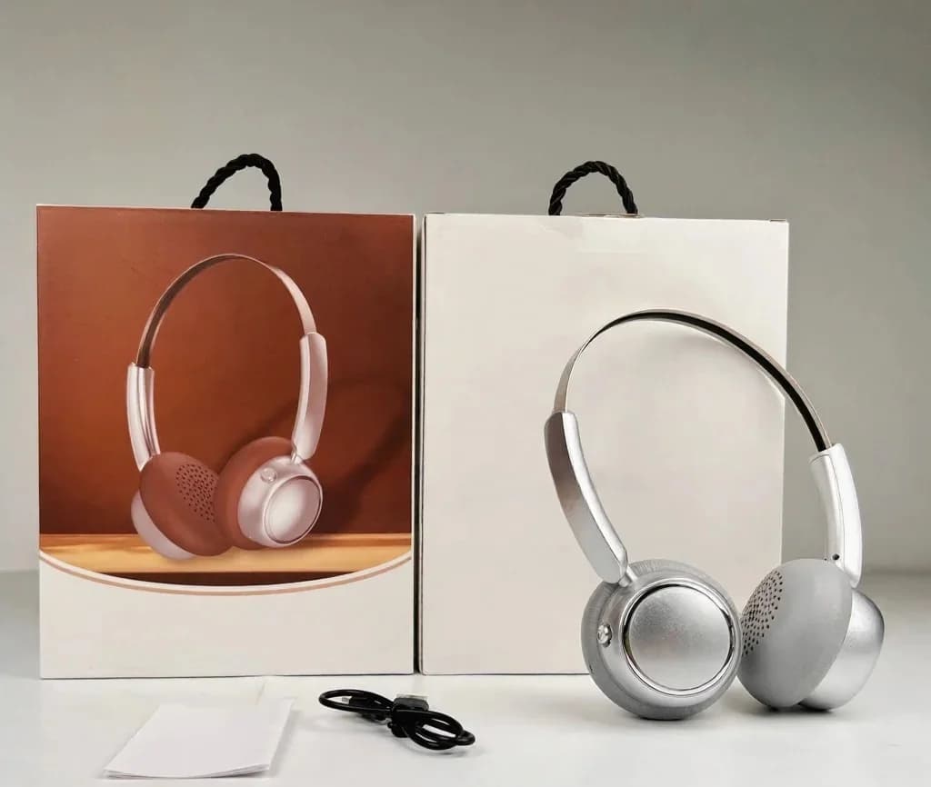 Căști wireless retro over-ear cu radio FM și Bluetooth 5.4