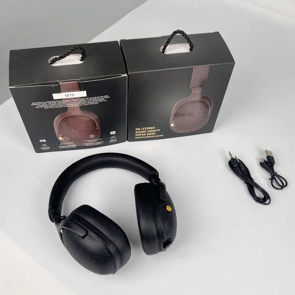 Căști wireless over-ear retro cu încărcare Type-C și slot card TF