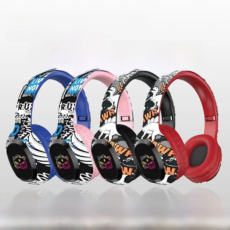 Căști wireless over-ear cu slot card TF și Bluetooth