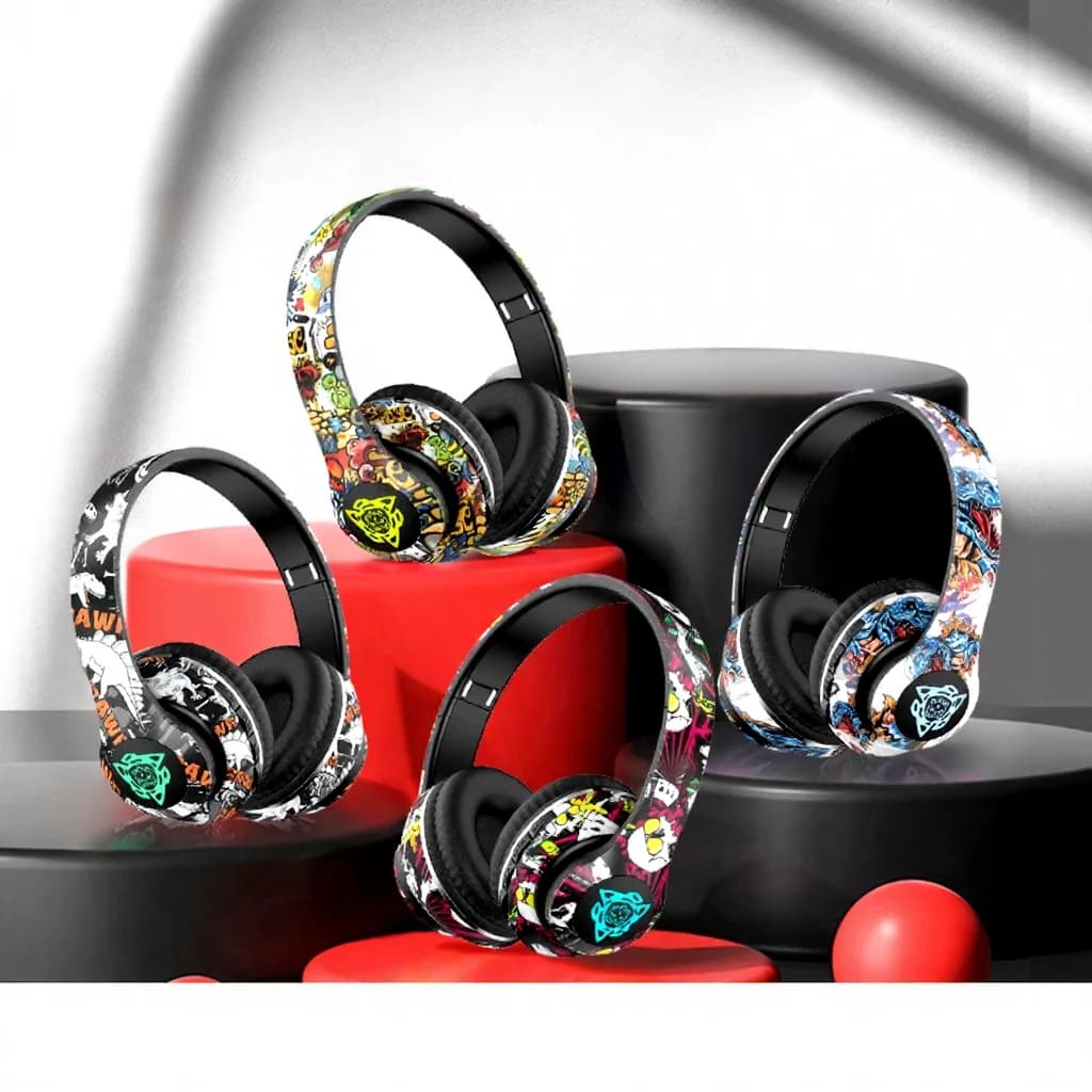 Căști wireless Bluetooth over-ear cu microfon, difuzor 40mm, baterie 350mAh