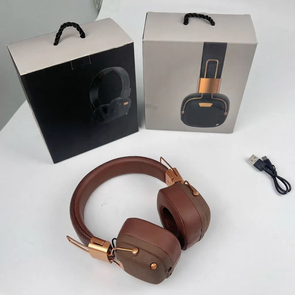 Căști Bluetooth retro over-ear cu moduri EQ și design pliabil