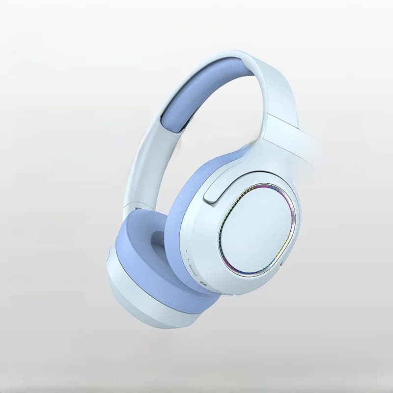 Căști Bluetooth wireless over-ear cu lumini LED și radio FM