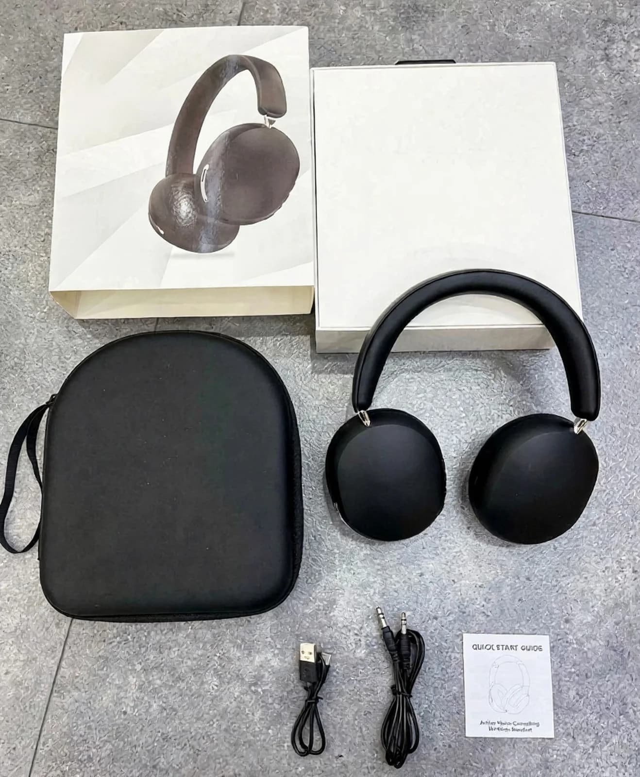 Căști wireless over-ear cu ANC și pernițe din piele proteică