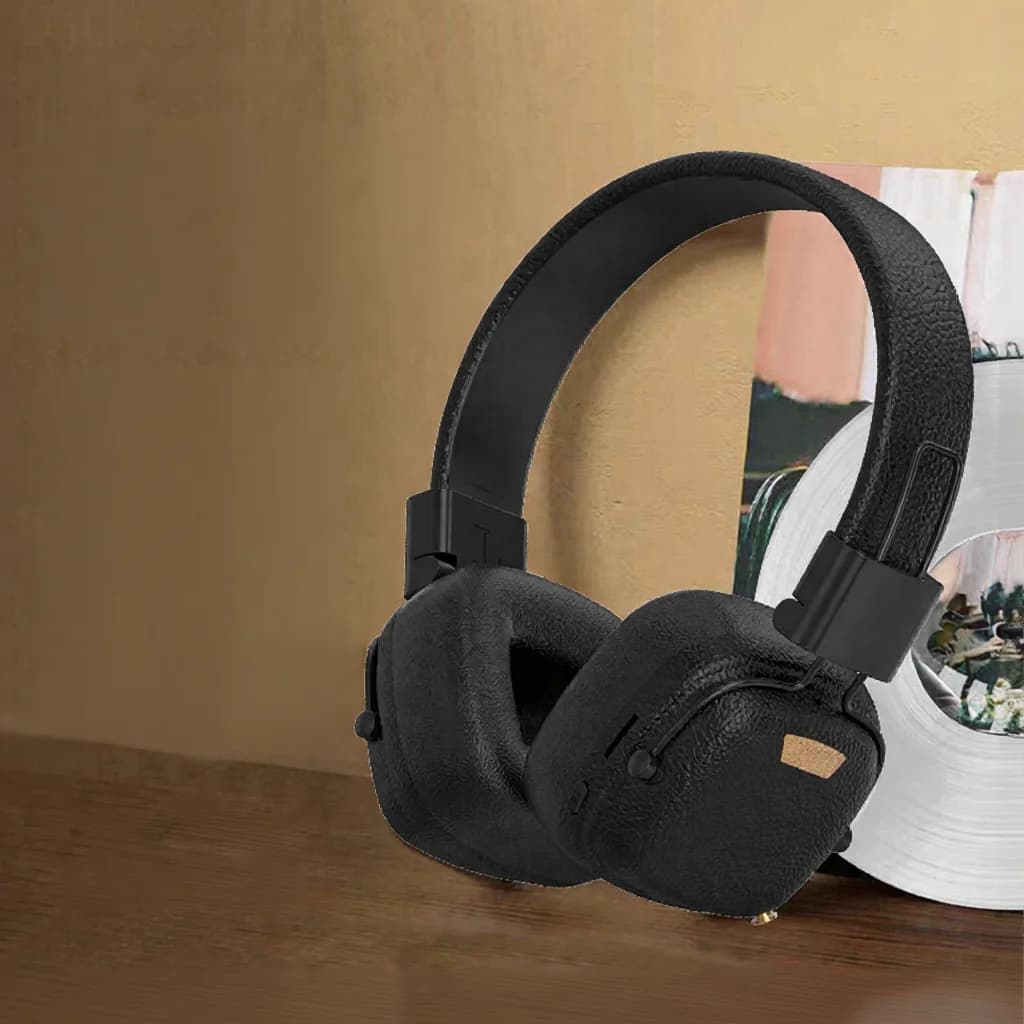 Căști Bluetooth retro over-ear cu moduri EQ și design pliabil