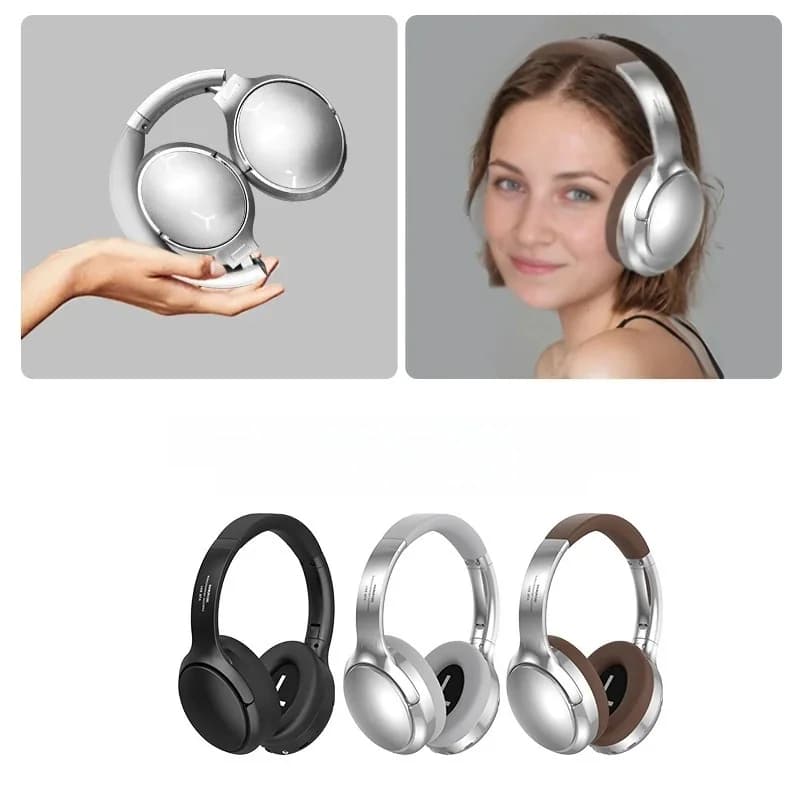 Căști Bluetooth retro over-ear cu radio FM și mod wired