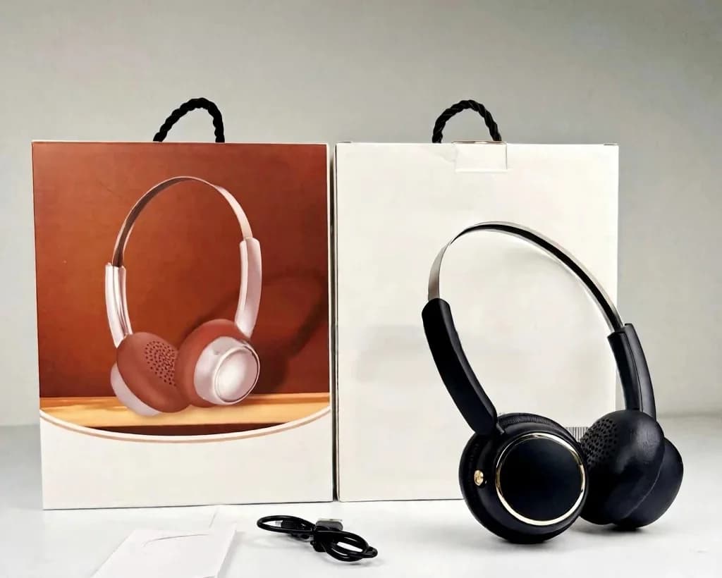Căști wireless retro over-ear cu radio FM și Bluetooth 5.4