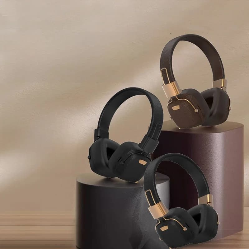 Căști Bluetooth retro over-ear cu moduri EQ și design pliabil