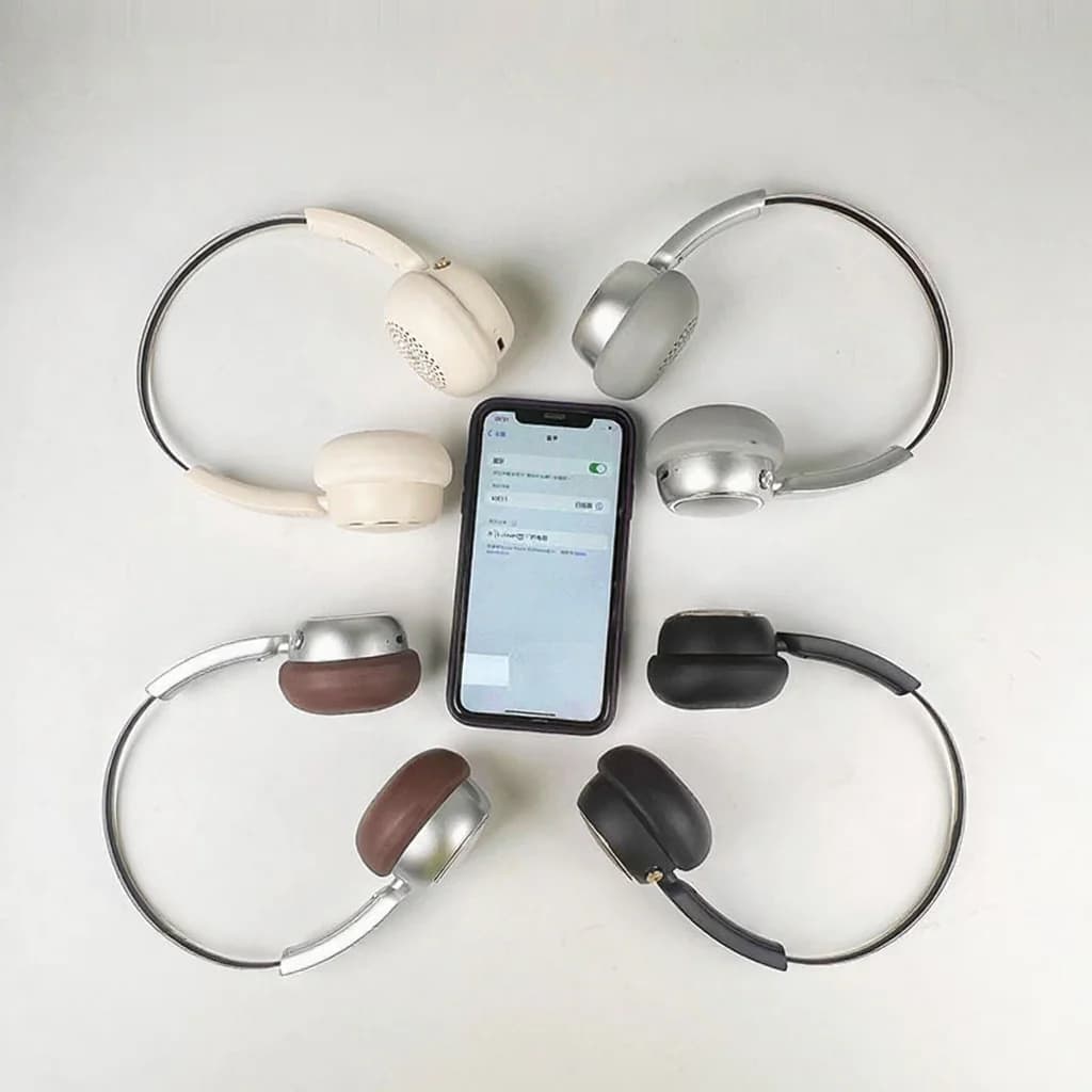 Căști wireless retro over-ear cu radio FM și Bluetooth 5.4