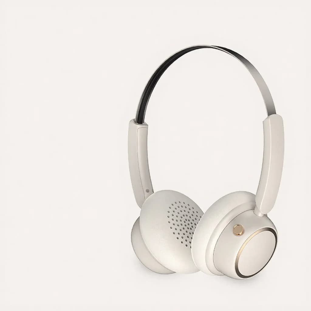 Căști wireless Bluetooth retro cu bandă metalică și autonomie lungă