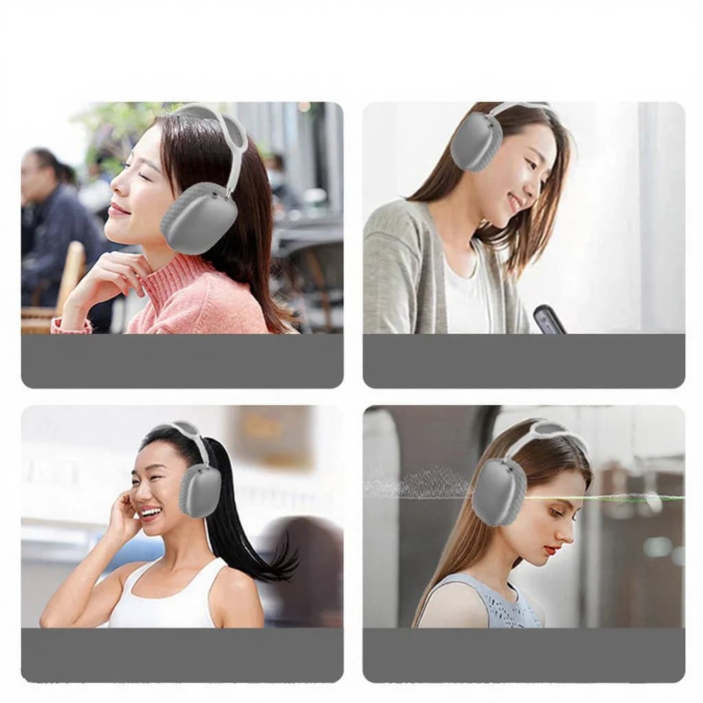 Căști wireless over-ear cu cupe magnetice și bandă din plasă