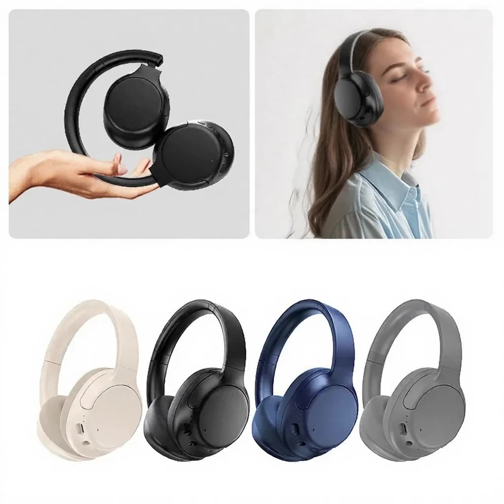 Căști Wireless Bluetooth Over-Ear cu Anulare Activă a Zgomotului și Autonomie Lungă
