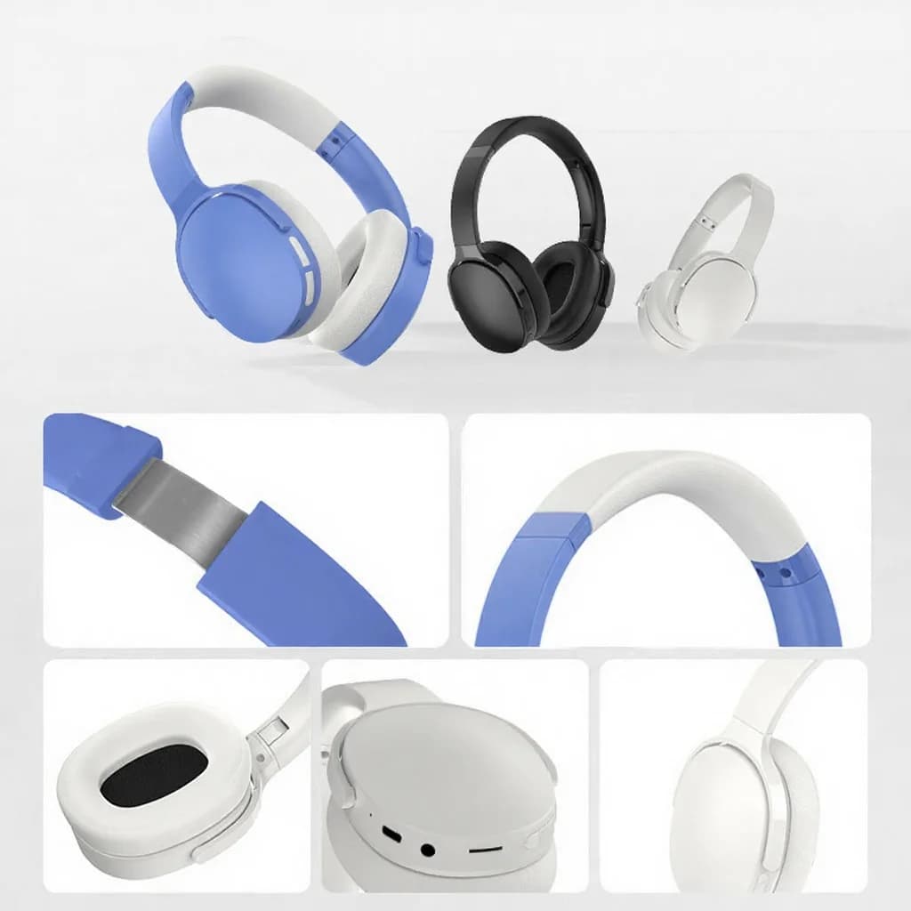 Căști Bluetooth over-ear cu FM, card TF, moduri EQ și microfon