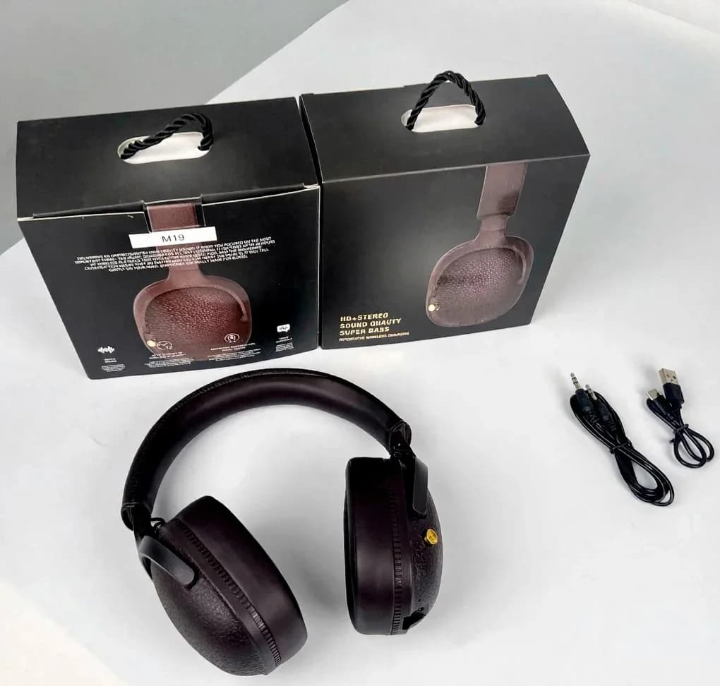 Căști wireless over-ear retro cu încărcare Type-C și slot card TF