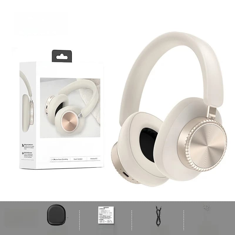 Căști wireless over-ear cu anulare activă a zgomotului și autonomie de 35h