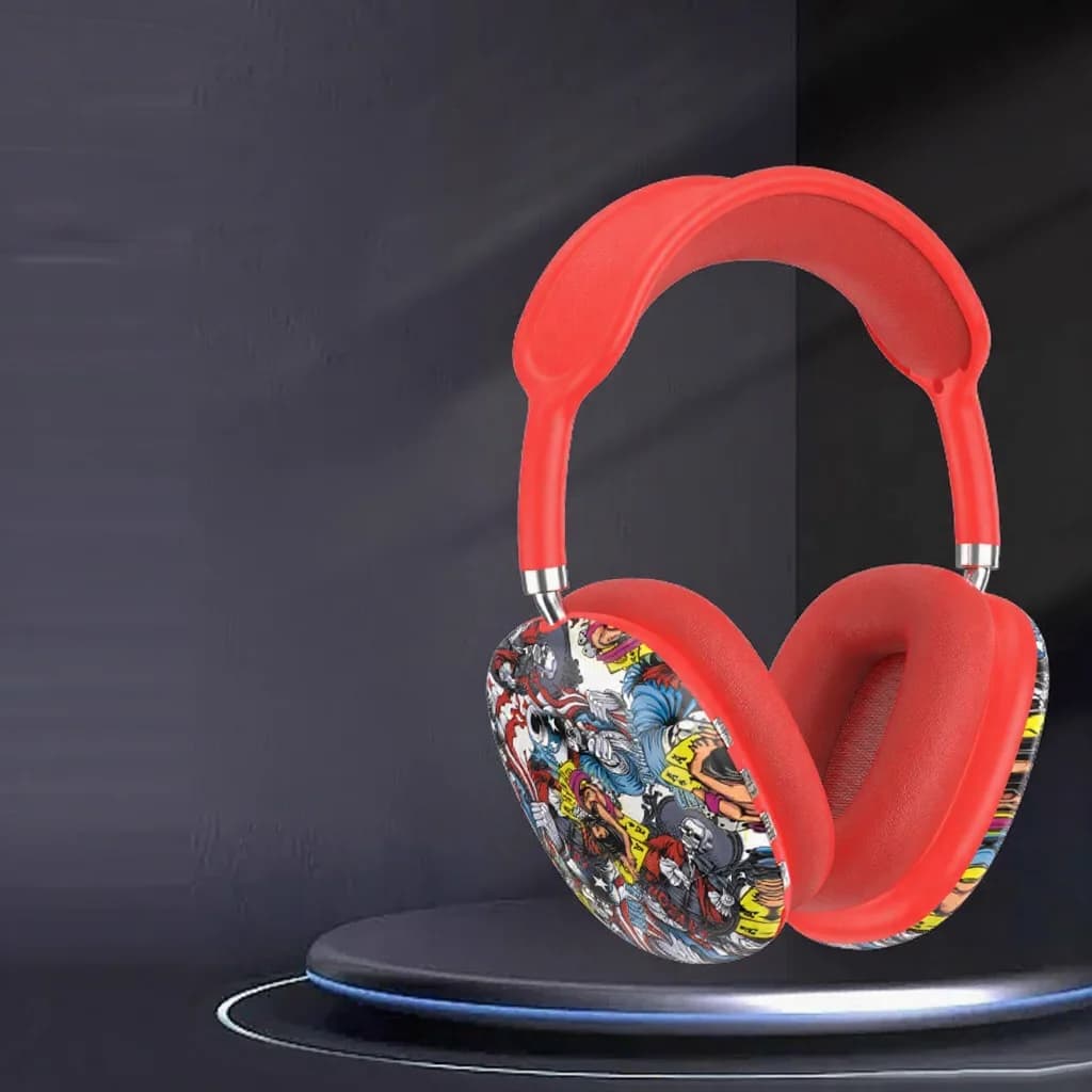 Căști wireless over-ear graffiti cu radio FM și slot card TF