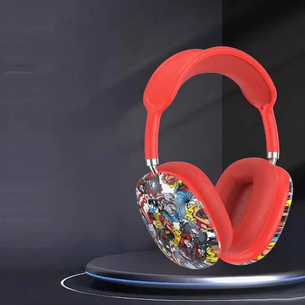 Căști wireless over-ear graffiti cu radio FM și slot card TF