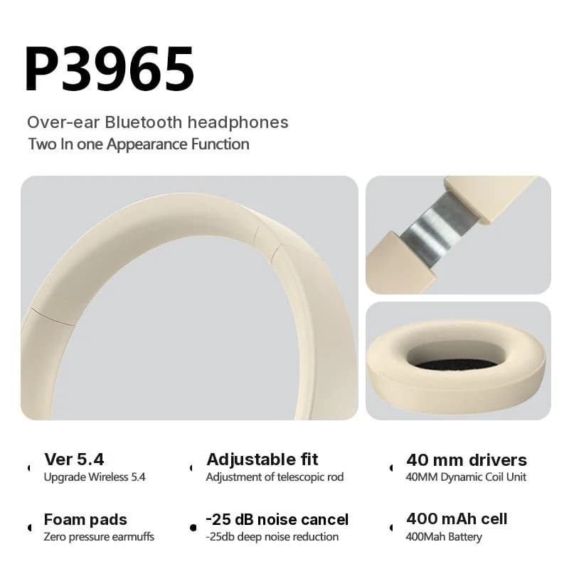 Căști Bluetooth Wireless Stereo Over-Ear cu Anulare Activă a Zgomotului