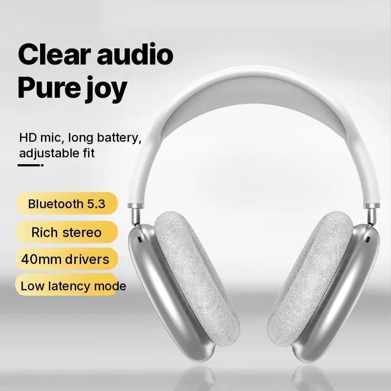 Căști wireless Bluetooth over-ear cu bass profund și încărcare Type-C