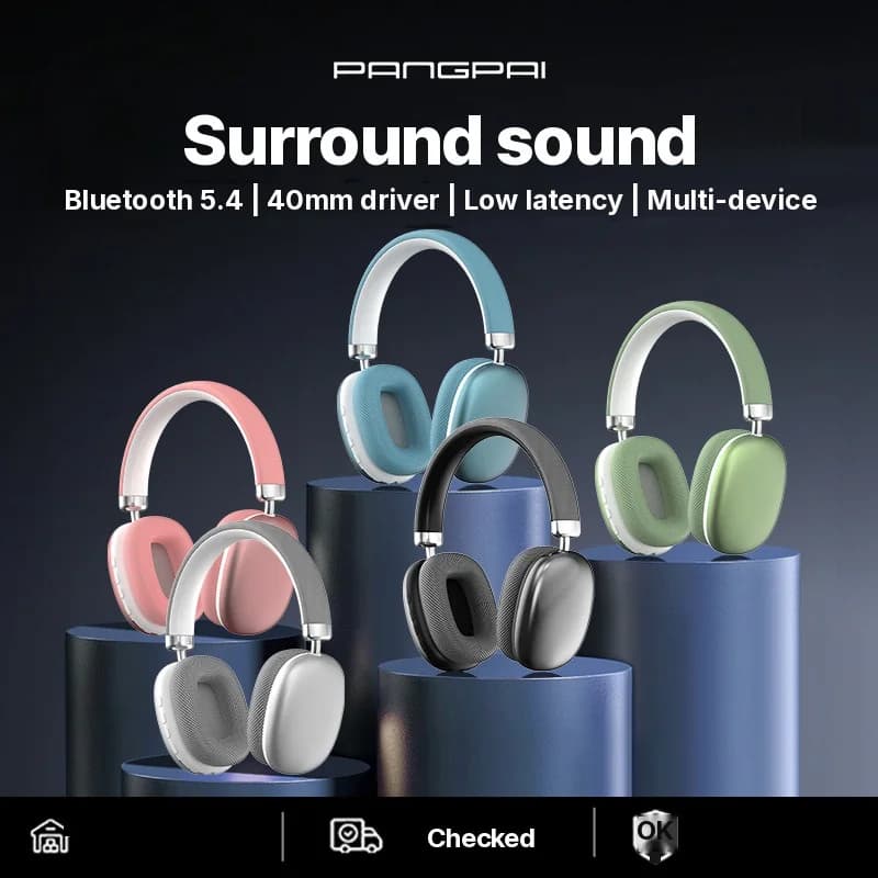 Căști wireless over-ear cu radio FM și slot pentru card TF