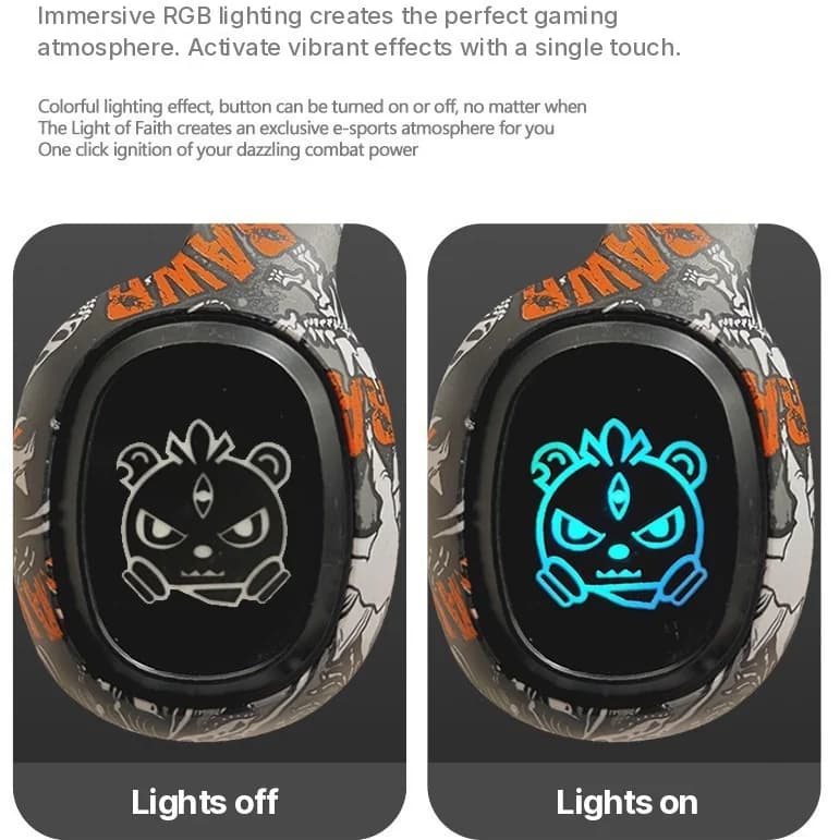 Căști Bluetooth over-ear cu radio FM și lumini LED