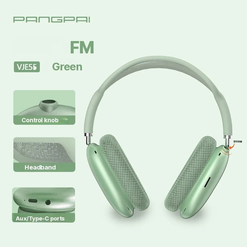 Căști over-ear Bluetooth 5.4 cu buton rotativ și radio FM