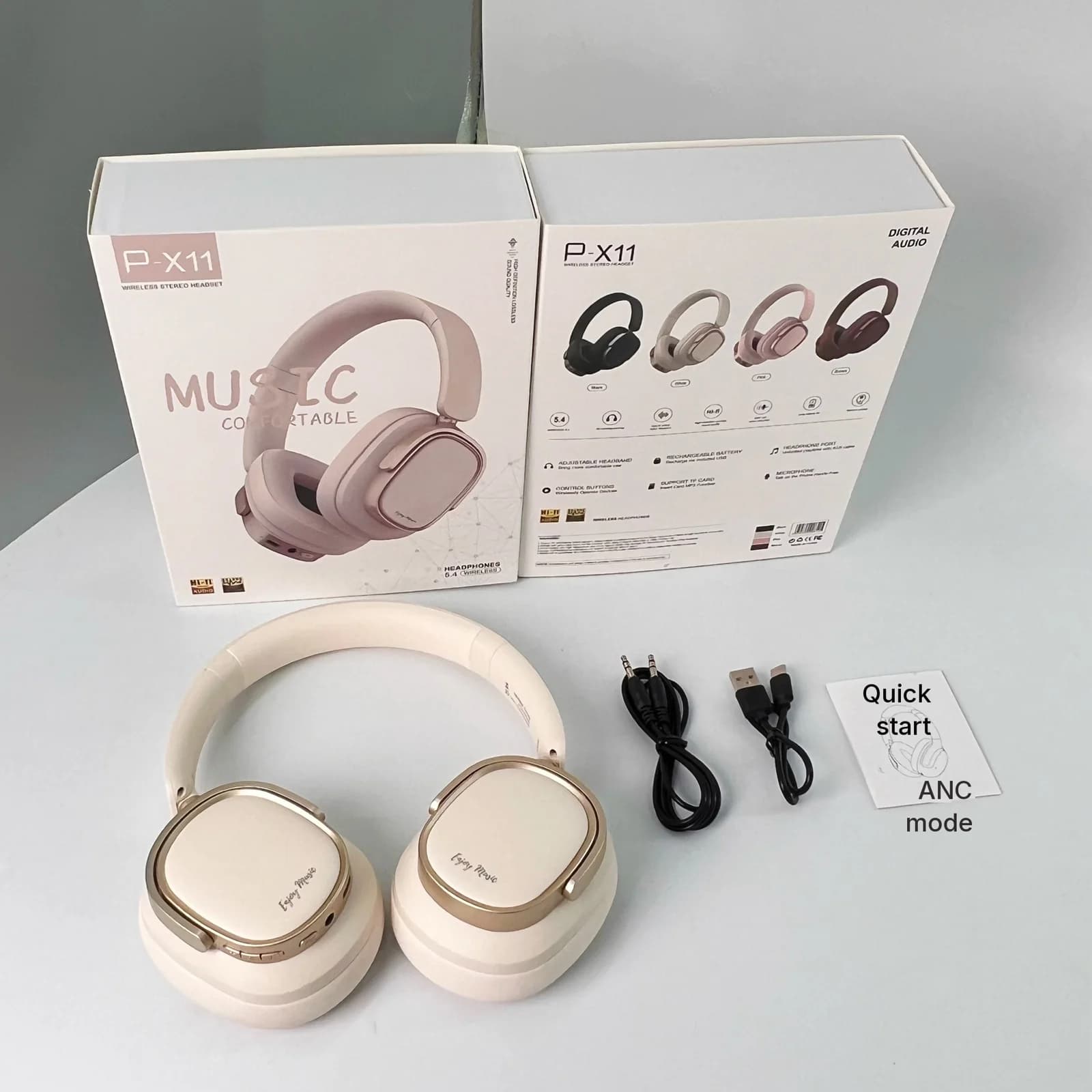 Căști Bluetooth over-ear retro cu anulare activă a zgomotului