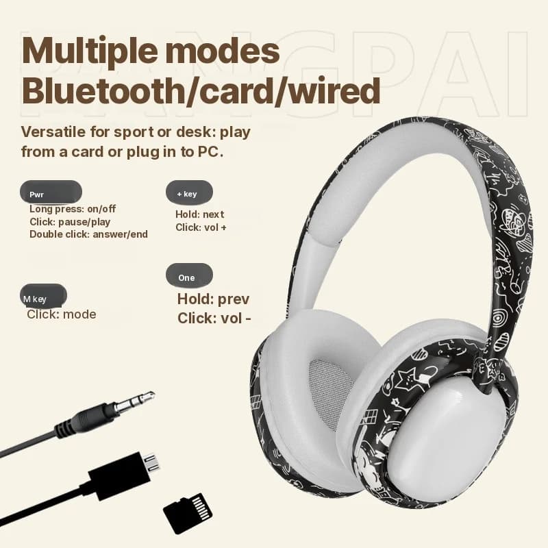 Căști Bluetooth over-ear cu bas profund și conectivitate wireless