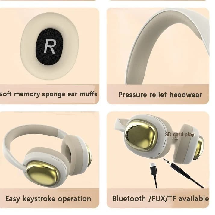 Căști wireless over-ear cu Bluetooth 5.3 și autonomie lungă