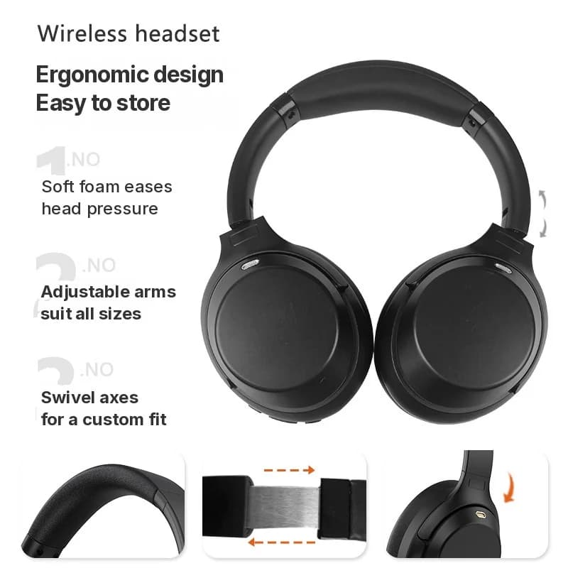 Căști Wireless Bluetooth Over-Ear cu Anulare Activă a Zgomotului