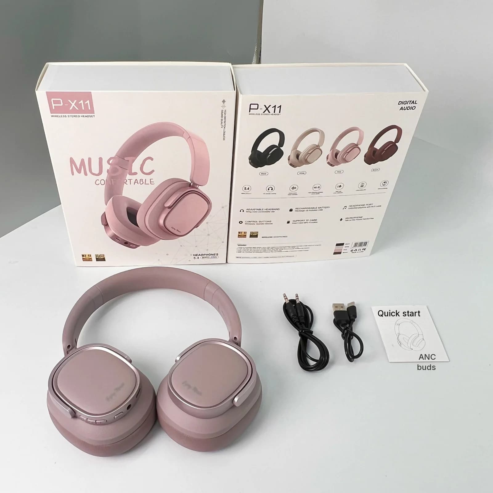 Căști Bluetooth over-ear retro cu anulare activă a zgomotului