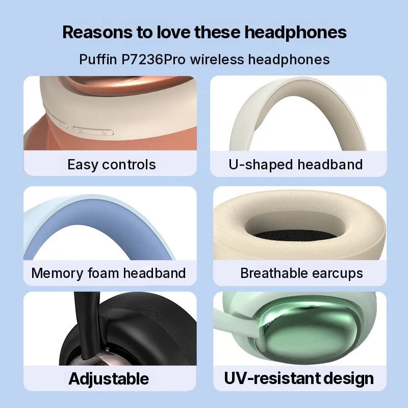 Căști wireless Bluetooth over-ear cu microfon și difuzoare de 40mm