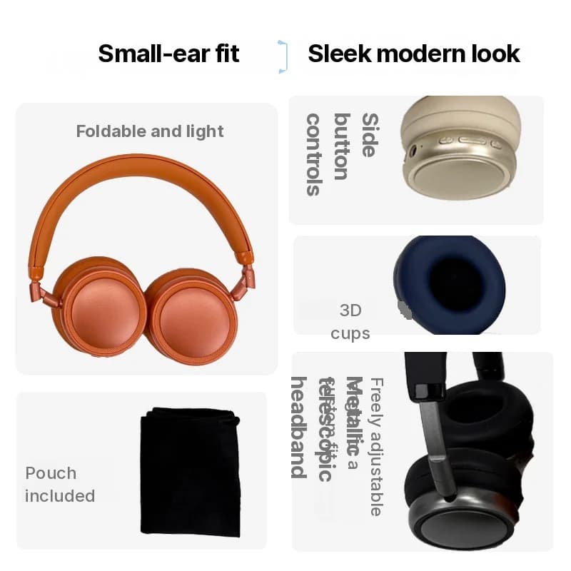 Căști Wireless Over-Ear cu Anulare Activă a Zgomotului și Autonomie Lungă