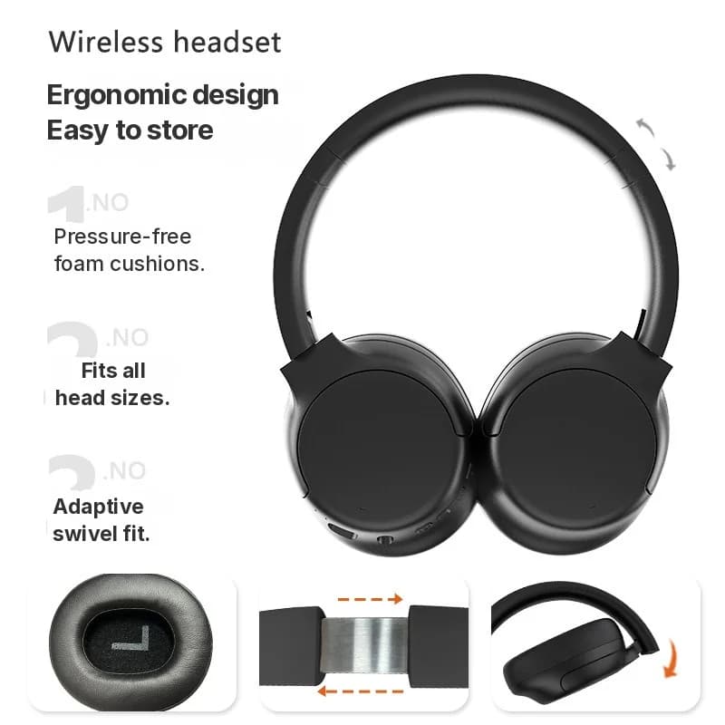 Căști Wireless Bluetooth Over-Ear cu Anulare Activă a Zgomotului și Autonomie Lungă