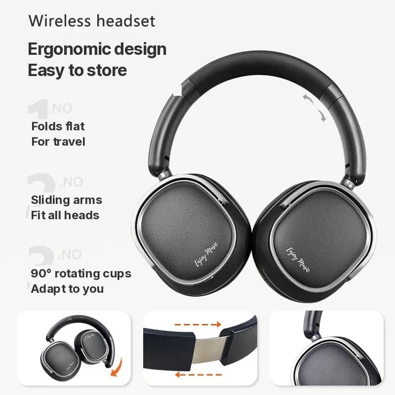 Căști Bluetooth over-ear retro cu anulare activă a zgomotului